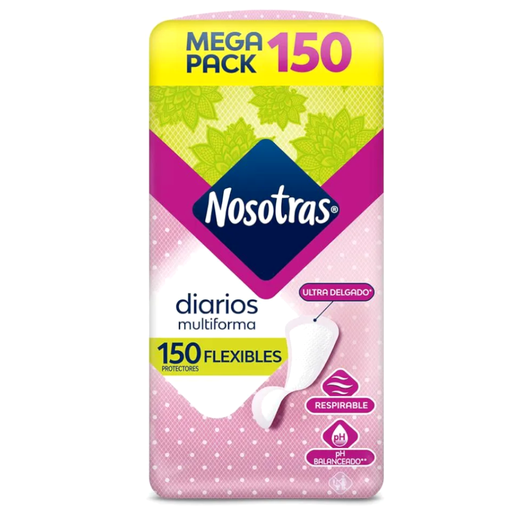 [018657] Protectores Nosotras Diarios Flexibles 150 Unidades