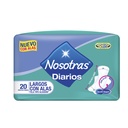 Protectores Nosotras Diarios Largos Alas 20 Unidades