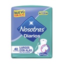 Protectores Nosotras Diarios Largos Alas 40 Unidades