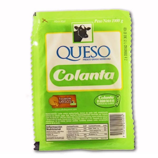 [001214] Queso Colanta Entero 1000Gr