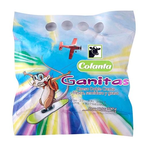 [045469] Queso Doble Crema Ganitas 6 Unidades 300Gr