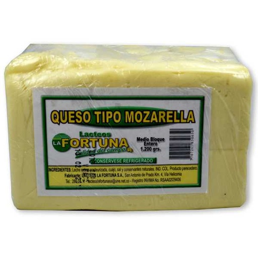 [006867] Queso Mozzarella La Fortuna Bloque 1200Gr