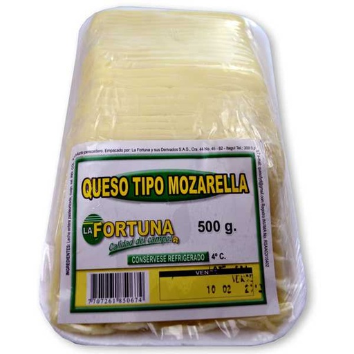 [006860] Queso Mozzarella Tajado La Fortuna 500Gr