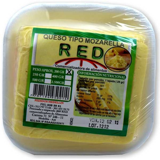 [003908] Queso Mozzarella Red 200Gr