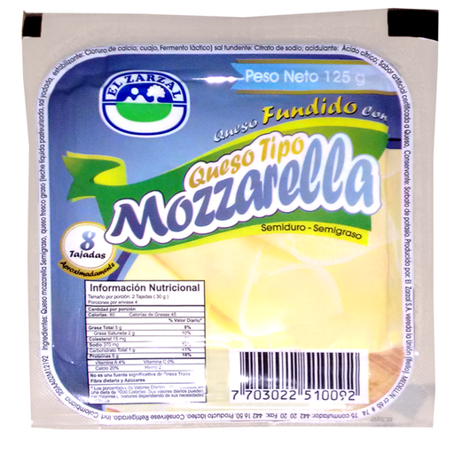 [006626] Queso Mozzarella Tajado El Zarzal 125Gr