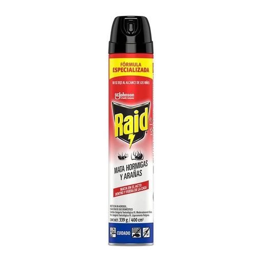 [052819] Raid Mata Hormigas Arañas Aerosol 400Gr