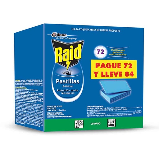 [046286] Raid Pastillas Pague 72 Lleve 84 Unidades