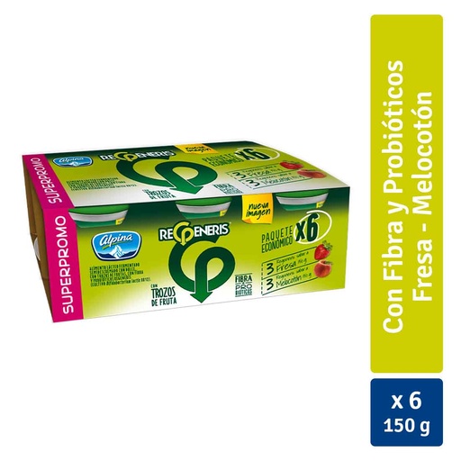 [005244] Regeneris Fresa Melocotón 6 Unidades 900Gr