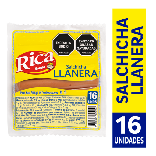 [000840] Salchicha Llanera Rica 500Gr