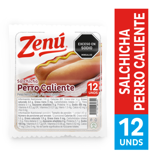 [012020] Salchicha Perro Caliente Zenú 480Gr