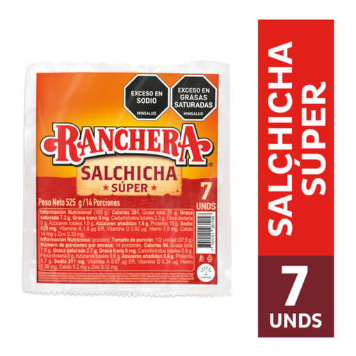 [002886] Salchicha Super Ranchera 525Gr