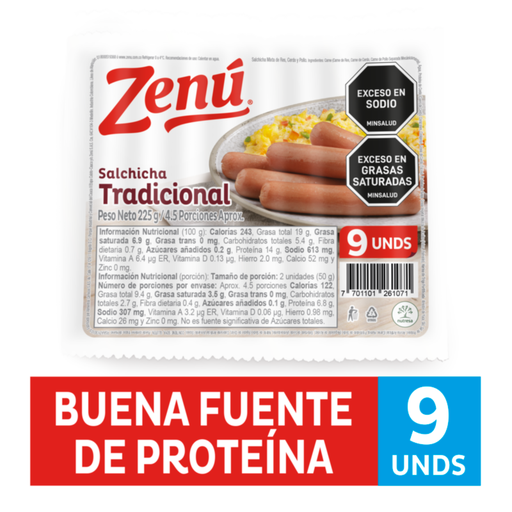 [002870] Salchicha Tradicional Zenu 225Gr