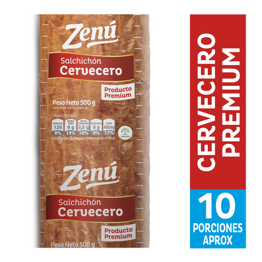 [002877] Salchichon Cervecero Zenu Premium 500Gr Edición Especial