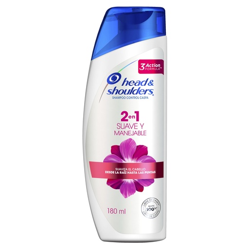 [049883] Shampoo Head & Shoulders Suave Y Manejable 2 En 1 180Ml