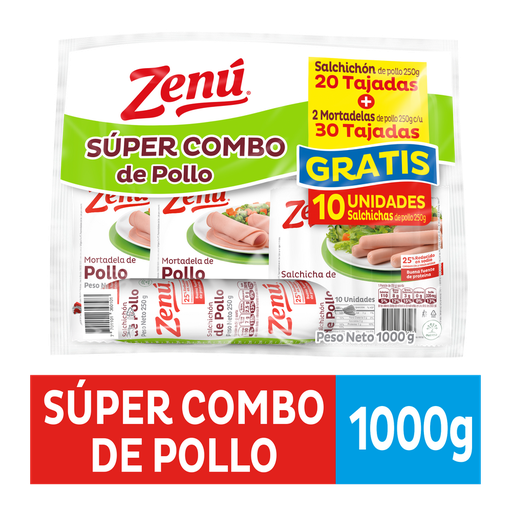 [053221] Súper Combo Zenú De Pollo 750Gr Gratis 10 Unidades Salchicha Pollo