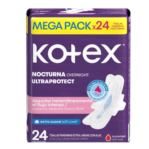 [042458] Toallas Higiénicas Kotex Nocturna 24 Unidades