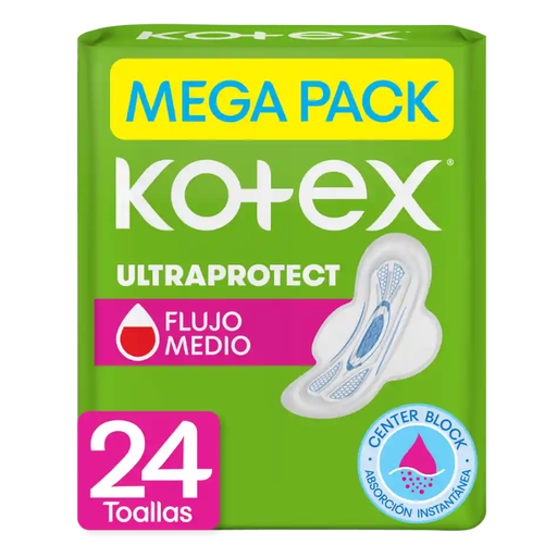 [019166] Toallas Higiénicas Con Alas Kotex Ultraprotect 24 Unidades