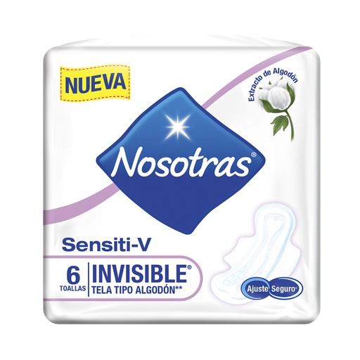 [049584] Toallas Higiénicas Nosotras Invisible Sensiti-V 6 Unidades