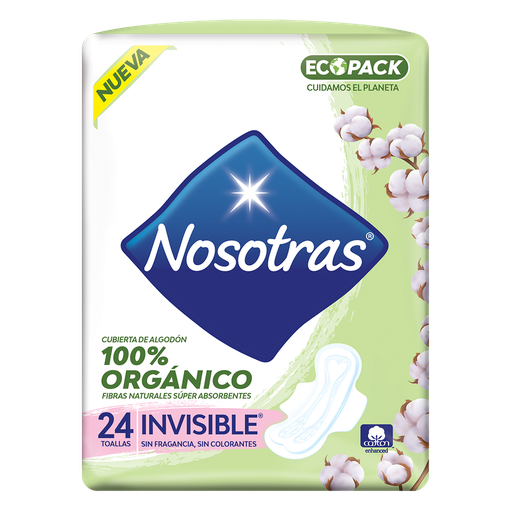 [052484] Toallas Higiénicas Nosotras Orgánico Invisible 24 Unidades