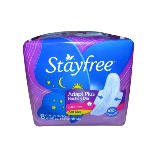 [012837] Toallas Higiénicas Stayfree Adapt Plus Alas 8 Unidades