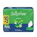 Toallas Higiénicas Stayfree Normal Con Alas 10+2 Unidades