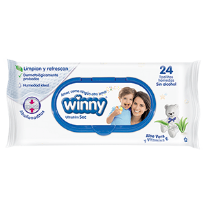 [045332] Toallitas Húmedas Winny Aloe Vera Vitamina E 24 Unidades