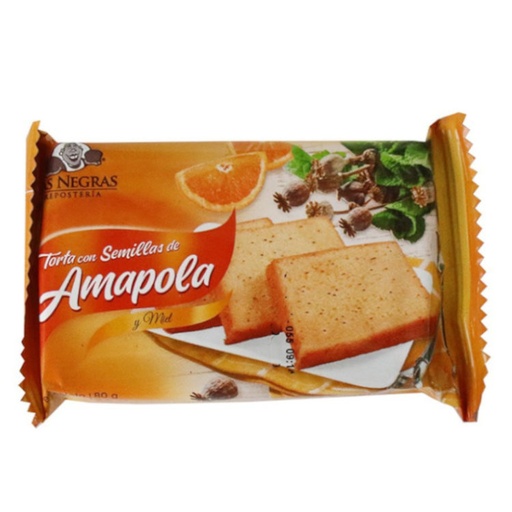 [052348] Torta Con Semillas De Amapola  Y Miel Lonchera Las Negras 80Gr