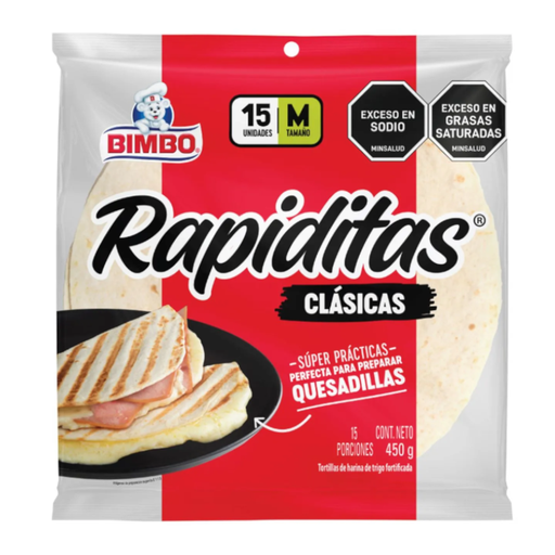 [014772] Tortillas Rapiditas Bimbo 15 Unidades 450Gr