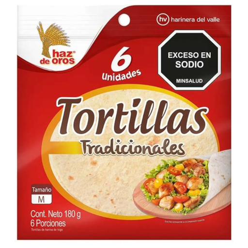 [018801] Tortillas Tradicionales Haz De Oros 6 Unidades 180Gr