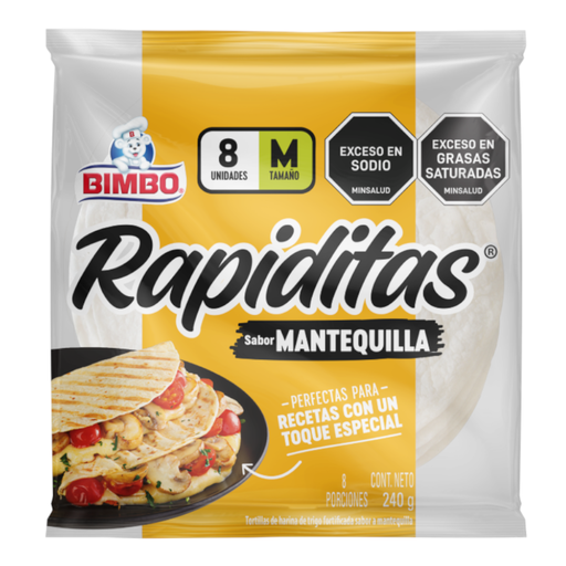 [052624] Tortillinas Bimbo Mantequilla 8 Unidades 240Gr