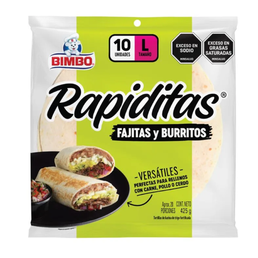 [016399] Tortillinas Fajitas Bimbo 10 Unidades 425Gr