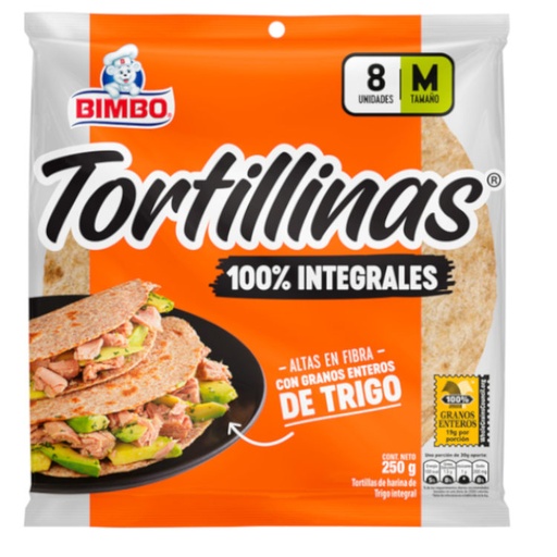 [010669] Tortillinas Integrales Bimbo 250Gr 8 Unidades