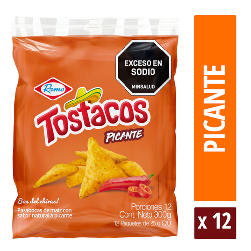 [004999] Tostacos Picantes Ramo Paquetes 12 Unidades 300Gr