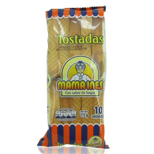 [019045] Tostadas Mama Ines Mantequilla Media Luna 115Gr