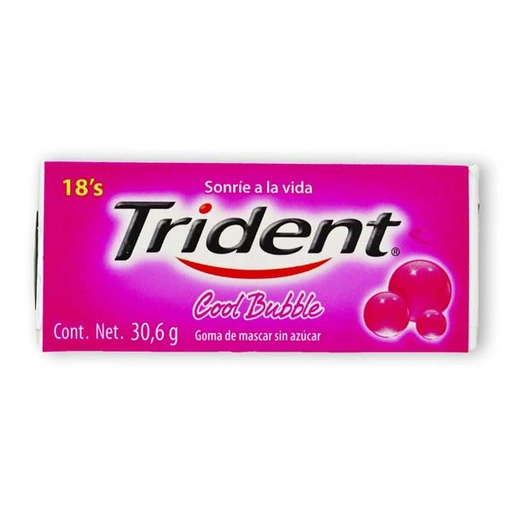 [012278] Trident Cool Bubble 18 Unidades 30.6Gr