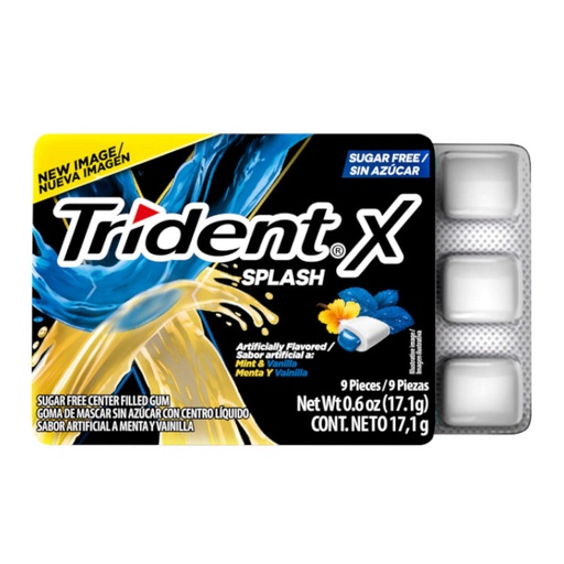 [053264] Trident X Splash Menta Vainilla 9 Unidades 171Gr