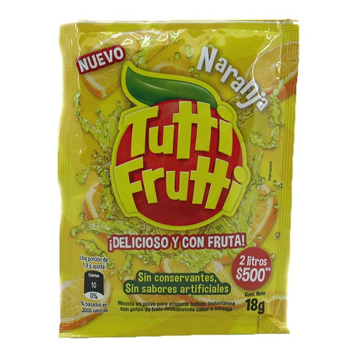 [050717] Tutti Frutti Polvo Naranja Sobre 18Gr
