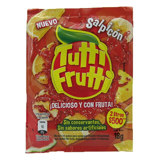 [050718] Tutti Frutti Polvo Salpicon Sobre 18 Gramos