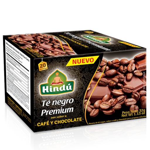 [053419] Té Negro Premium Hindú Sabor A Café Y Chocolate 20 Unidades 32Gr