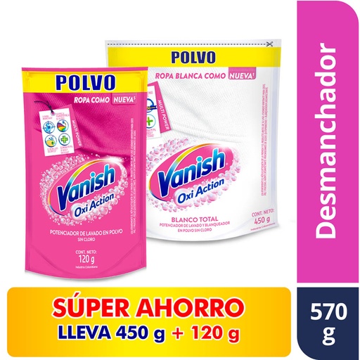[048556] Vanish Polvo Blanco 450Gr + 120Gr Súper Ahorro