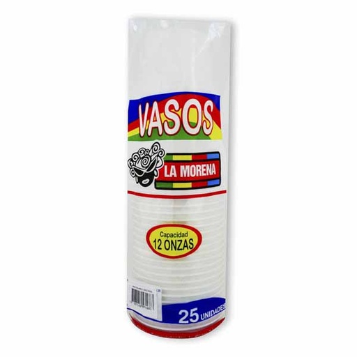 [002247] Vaso Desechable La Morena 12Oz 25 Unidades