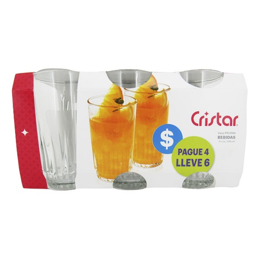 [041331] Vaso Prisma Bebidas Pague 4 Lleve 6