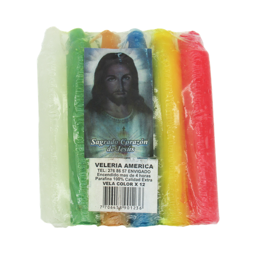 [005781] Velas Veleria América Paquete Surtido De Colores O Blancas 12 Unidades