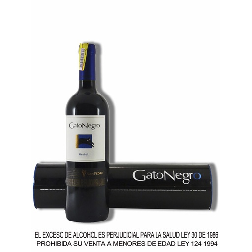 [001776] Vino Gato Negro Tinto Merlot Botella 750Ml
