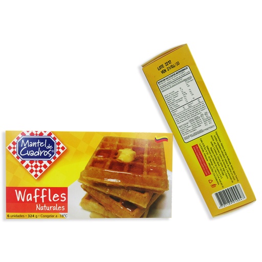 [003379] Waffles Mantel De Cuadros 6 Unidades 324Gr