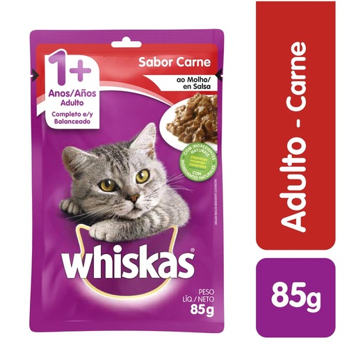 [008018] Whiskas Adulto Carne Pouch 85Gr