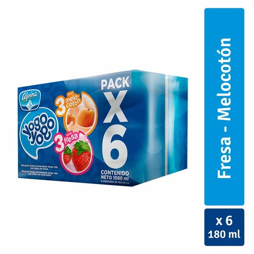 [046066] Yogo Yogo Bisabor en cajita Alpina 6 Unidades 180Gr