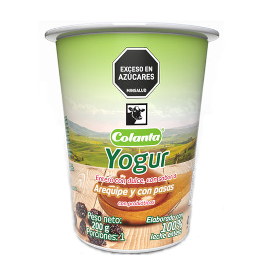 [010992] Yogur Colanta Arequipe Y Pasas Vaso 200Gr