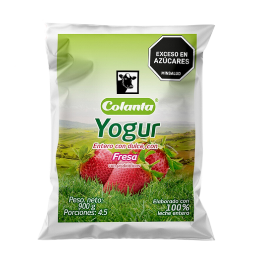 [053037] Yogur Colanta Fresa Bolsa 900Gr