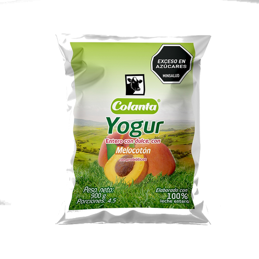 [053039] Yogur Colanta Melocoton Bolsa 900Gr